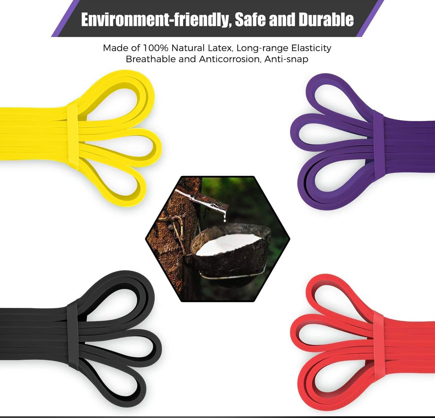 VEICK Resistance Bands for Working Out, Exercise Bands, Workout Bands, Pull Up Assistance Bands, Long Heavy Stretch Bands Set for Men and Women, Power Weight Gym at Home Fitness Equipment