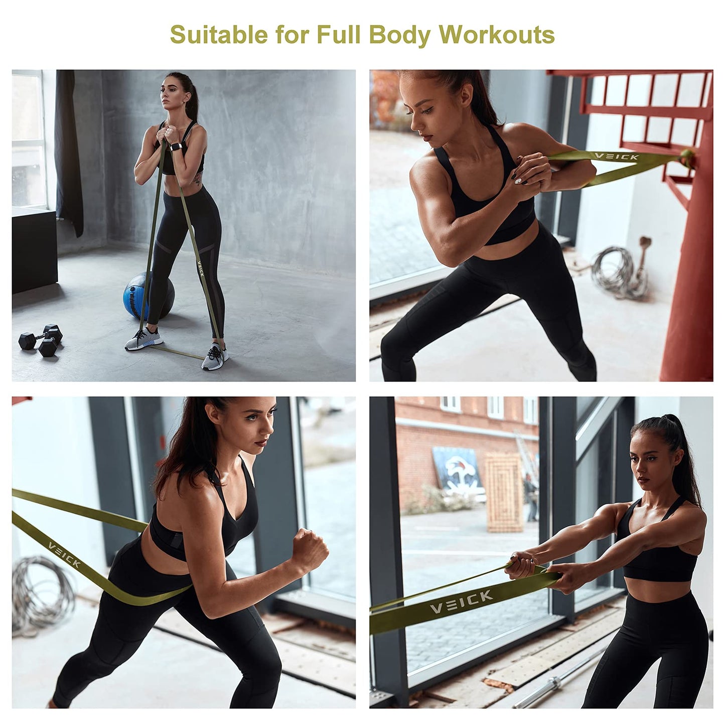 VEICK Resistance Bands for Working Out, Exercise Bands, Workout Bands, Pull Up Assistance Bands, Long Heavy Stretch Bands Set for Men and Women, Power Weight Gym at Home Fitness Equipment