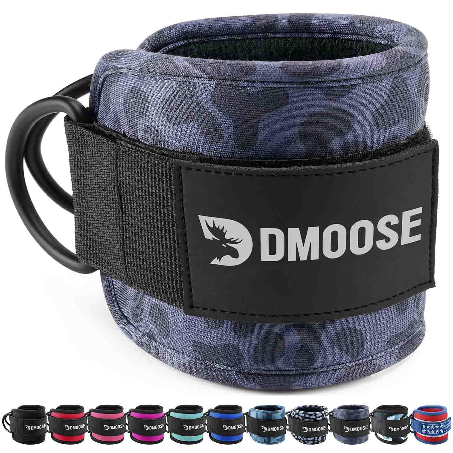 DMoose Fitness Ankle Straps for Cable Machines - One Size Fit with Premium Padding, Glute Kickback Ankle Strap for Women & Men, Cable Attachments for Gym, Booty Workouts, Leg Extension & Hip Abductors
