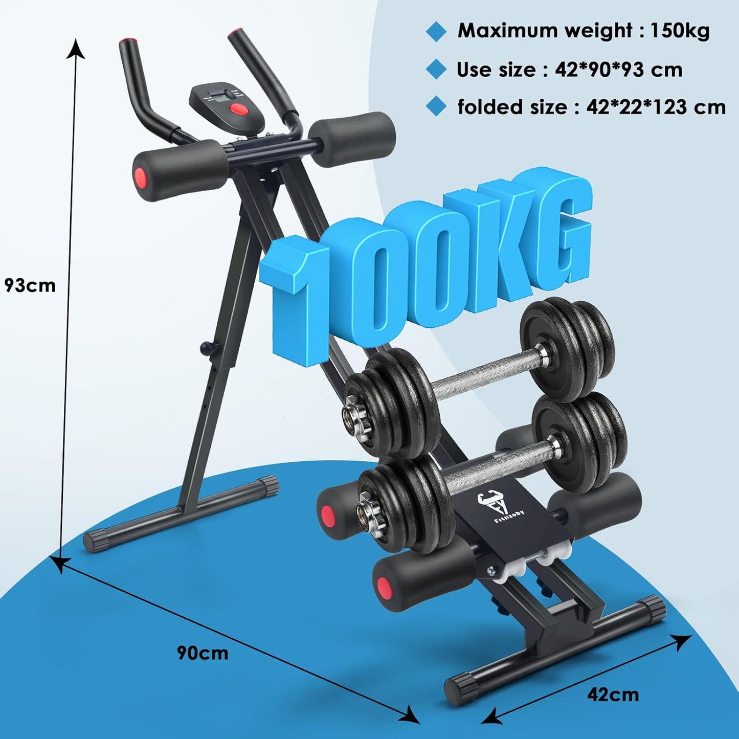 Abdominal Trainers, Adjustable AB Machine at Home or Gym for Core Strength Training, Ab Cruncher Foldable Fitness Gear for Men and Women Exercise &Workout