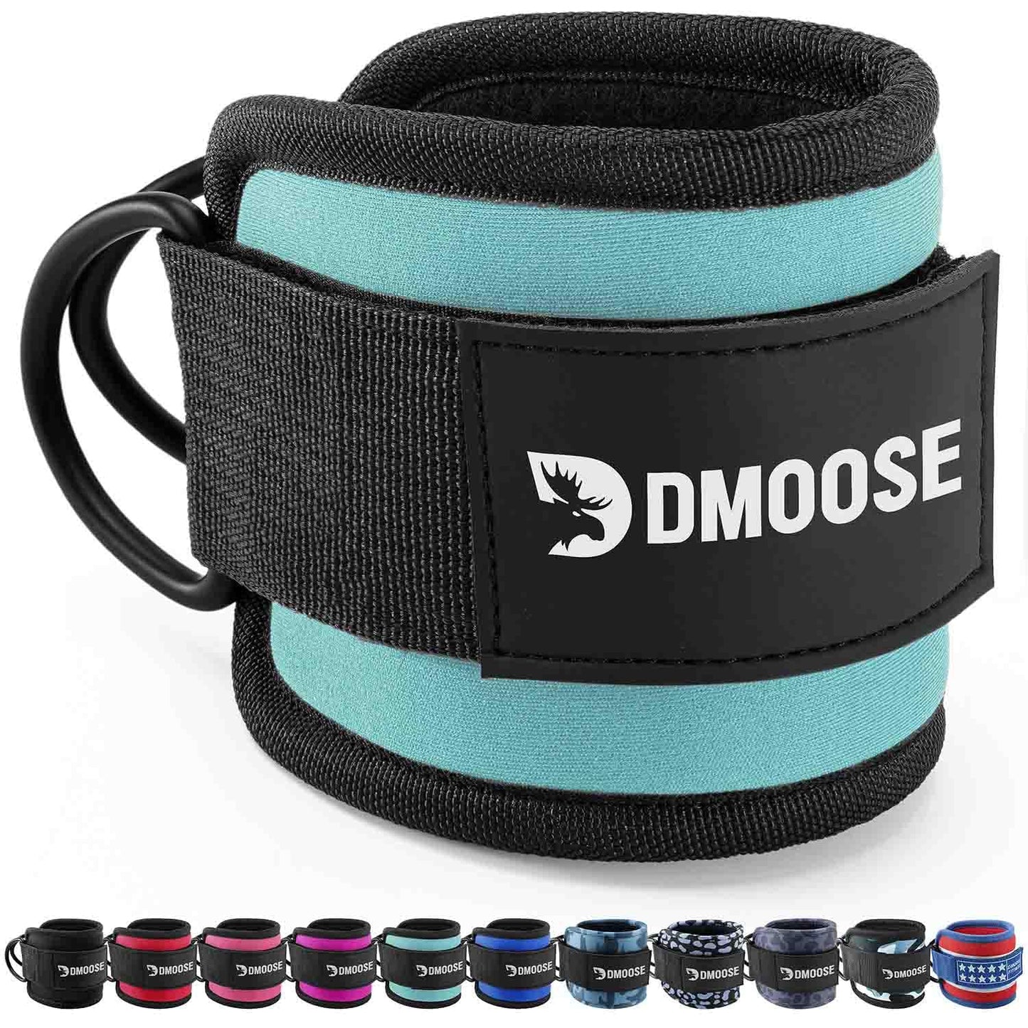 DMoose Fitness Ankle Straps for Cable Machines - One Size Fit with Premium Padding, Glute Kickback Ankle Strap for Women & Men, Cable Attachments for Gym, Booty Workouts, Leg Extension & Hip Abductors