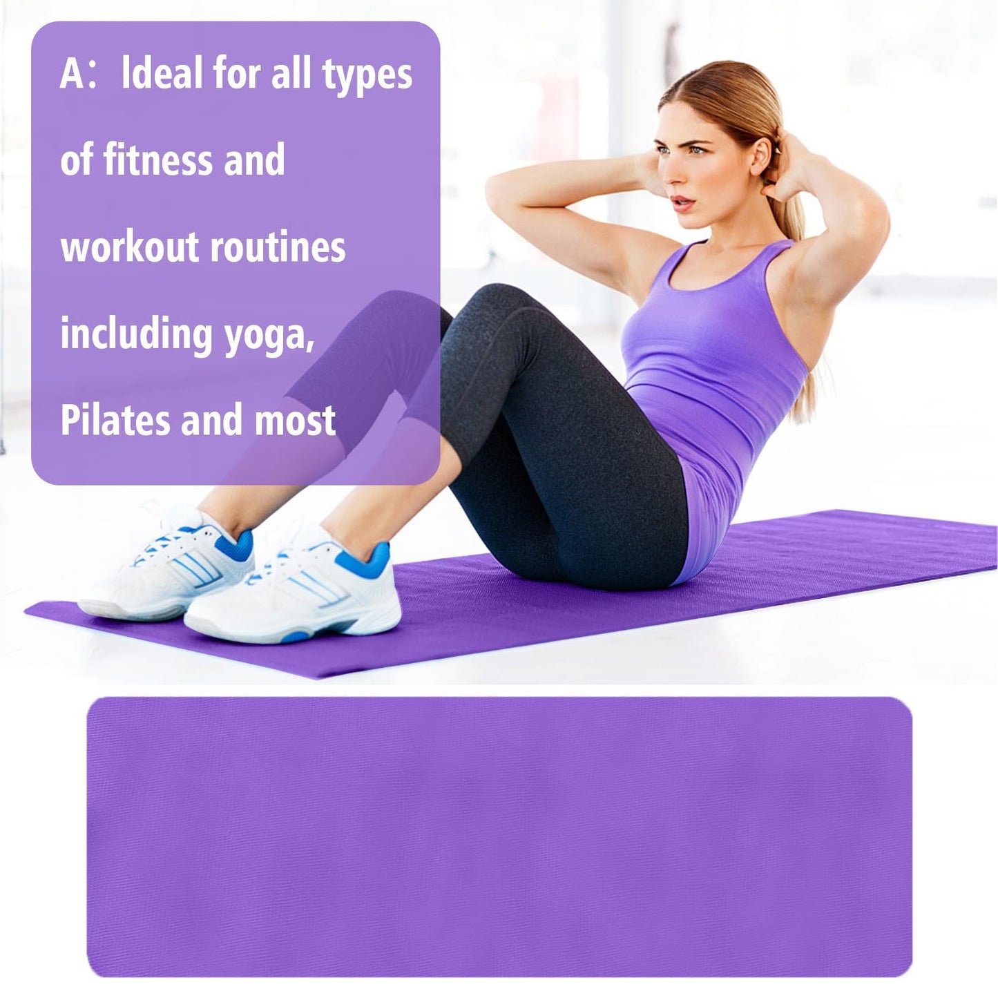 Yoga Mat,2025 New Upgrade 5mm Thick Non Slip High Density Anti-Tear Exercise Mat with Carrying Strap,Hot Yoga Mat for Workouts,Gym,Fitness,Floor,Stretching,Home Yoga,Pilates