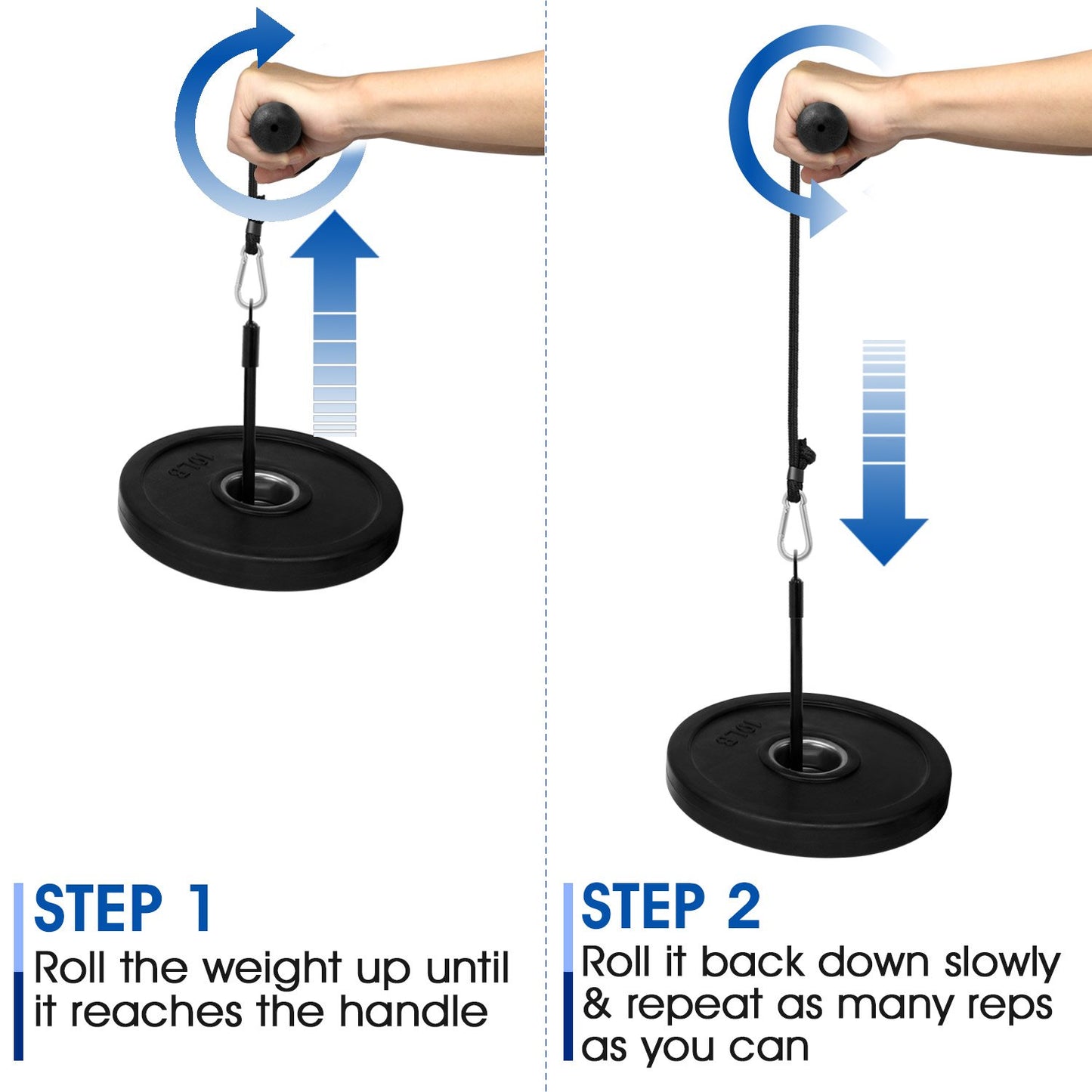 Yes4All - Rodillo de muñeca y antebrazo para entrenamiento, para entrenamiento y brazo, para brazo, para pesas olímpicas de 1.0 in y 2 pulgadas