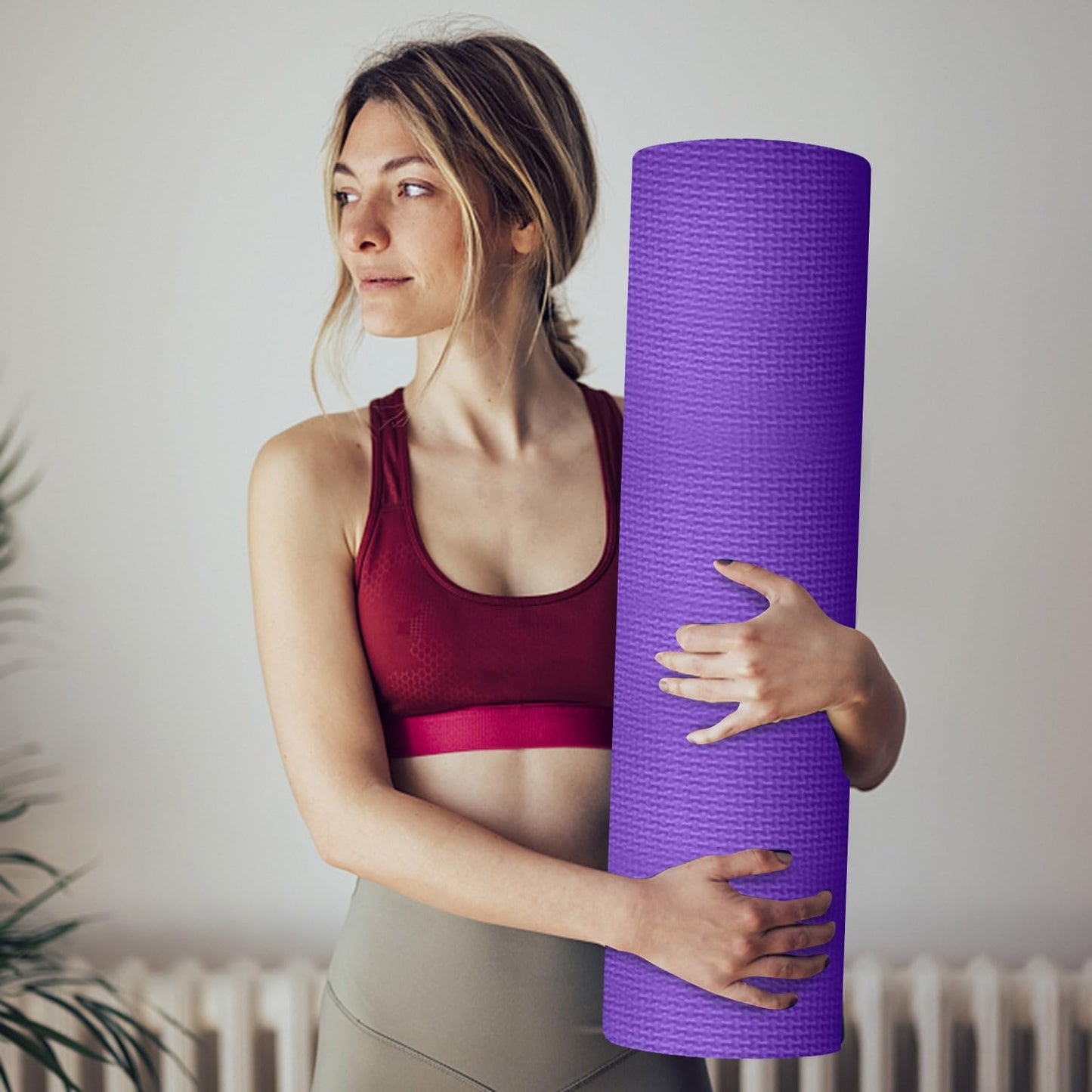 Yoga Mat,2025 New Upgrade 5mm Thick Non Slip High Density Anti-Tear Exercise Mat with Carrying Strap,Hot Yoga Mat for Workouts,Gym,Fitness,Floor,Stretching,Home Yoga,Pilates