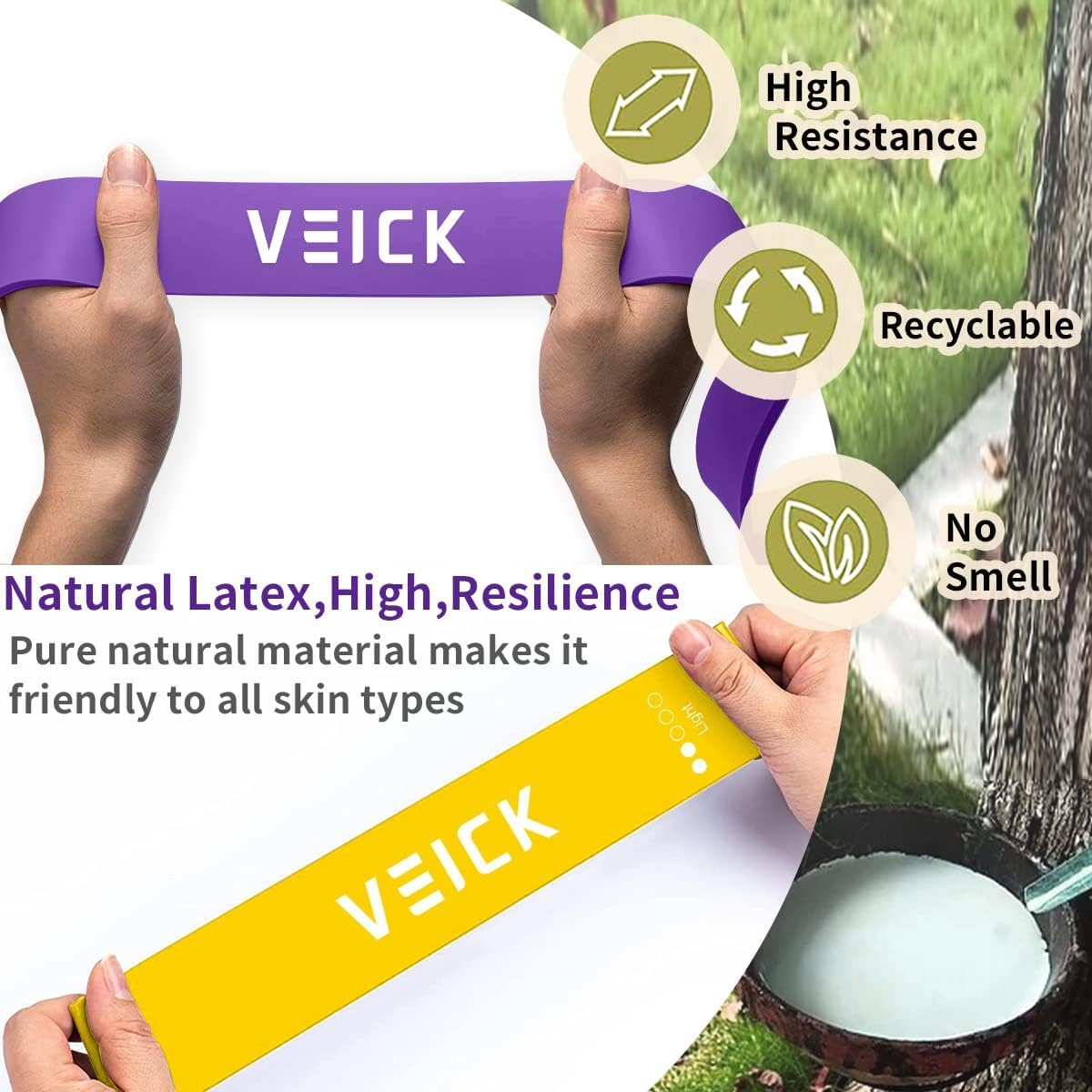 VEICK Resistance Bands for Working Out, Exercise Bands, Workout Bands, Pull Up Assistance Bands, Long Heavy Stretch Bands Set for Men and Women, Power Weight Gym at Home Fitness Equipment