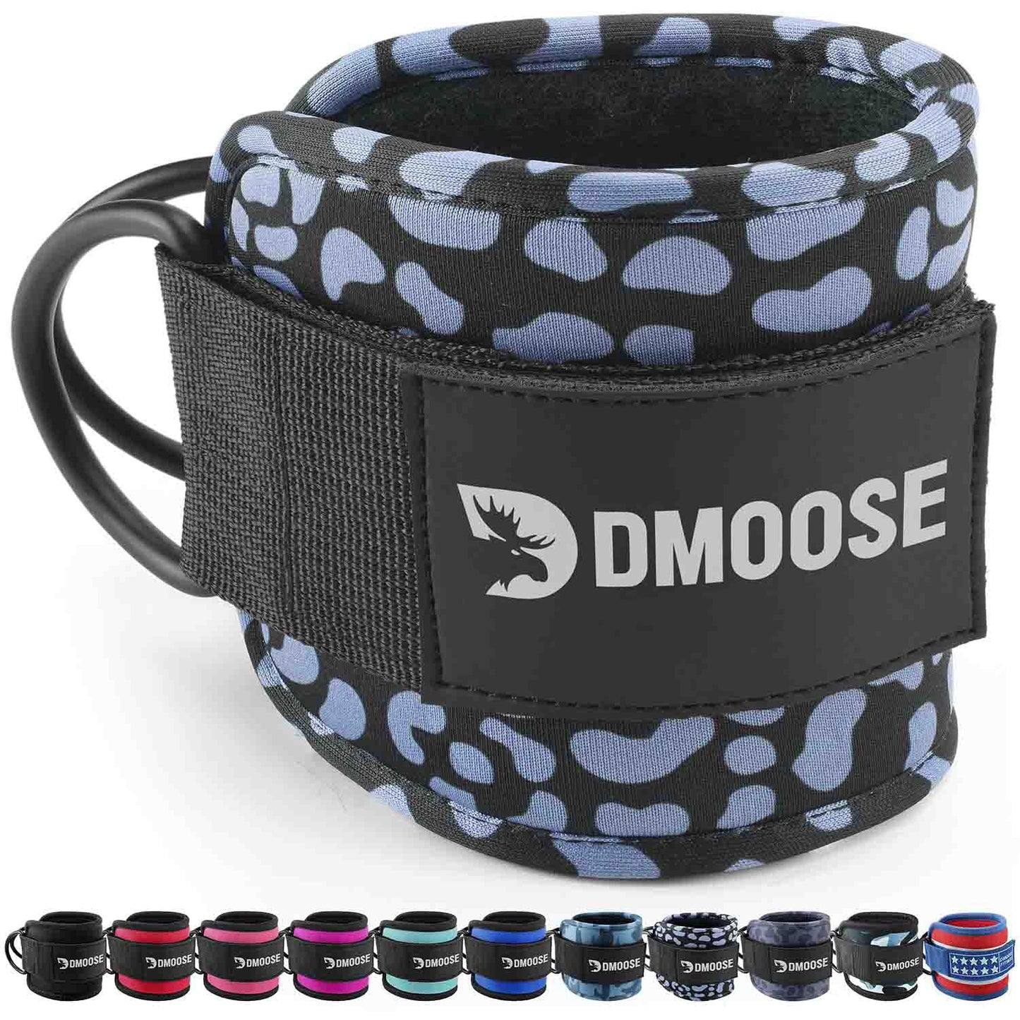 DMoose Fitness Ankle Straps for Cable Machines - One Size Fit with Premium Padding, Glute Kickback Ankle Strap for Women & Men, Cable Attachments for Gym, Booty Workouts, Leg Extension & Hip Abductors