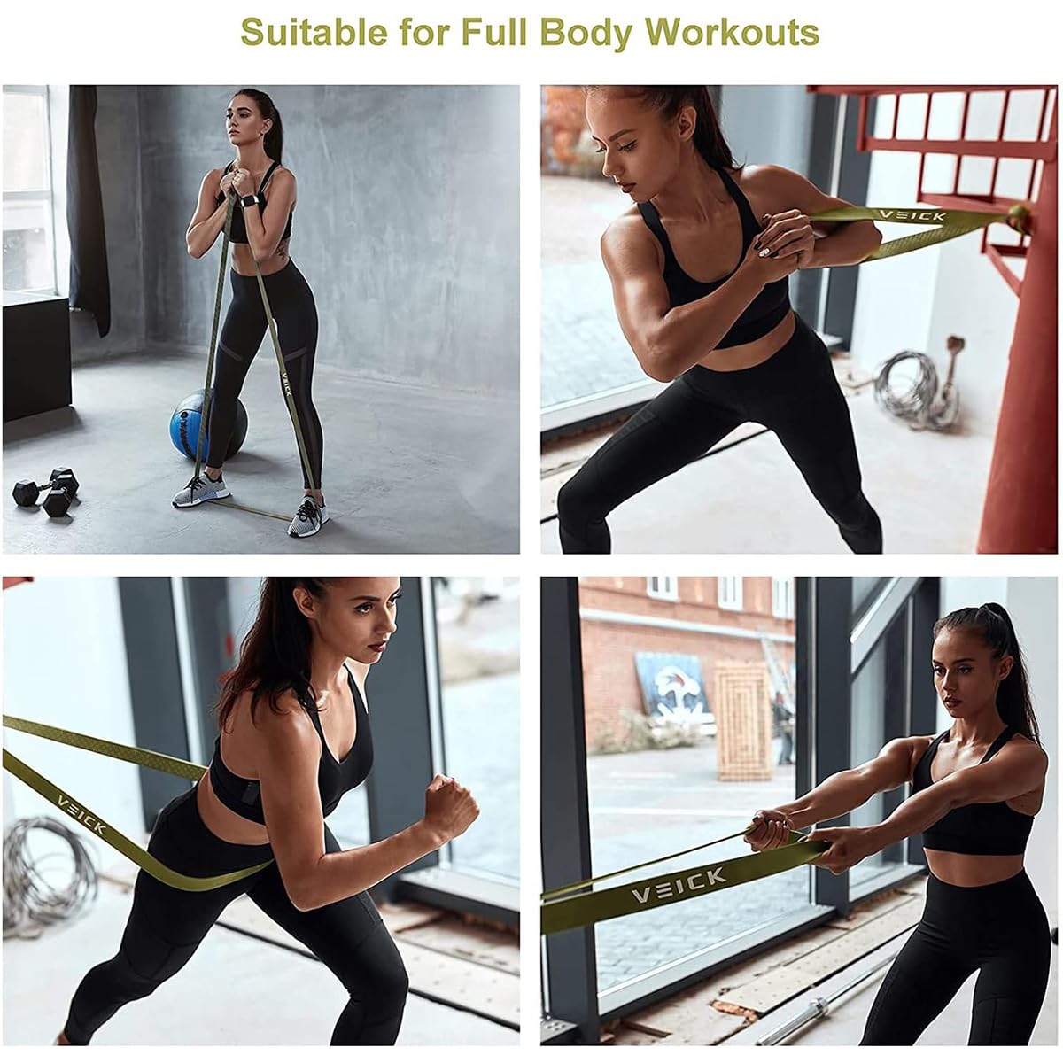 VEICK Resistance Bands for Working Out, Exercise Bands, Workout Bands, Pull Up Assistance Bands, Long Heavy Stretch Bands Set for Men and Women, Power Weight Gym at Home Fitness Equipment