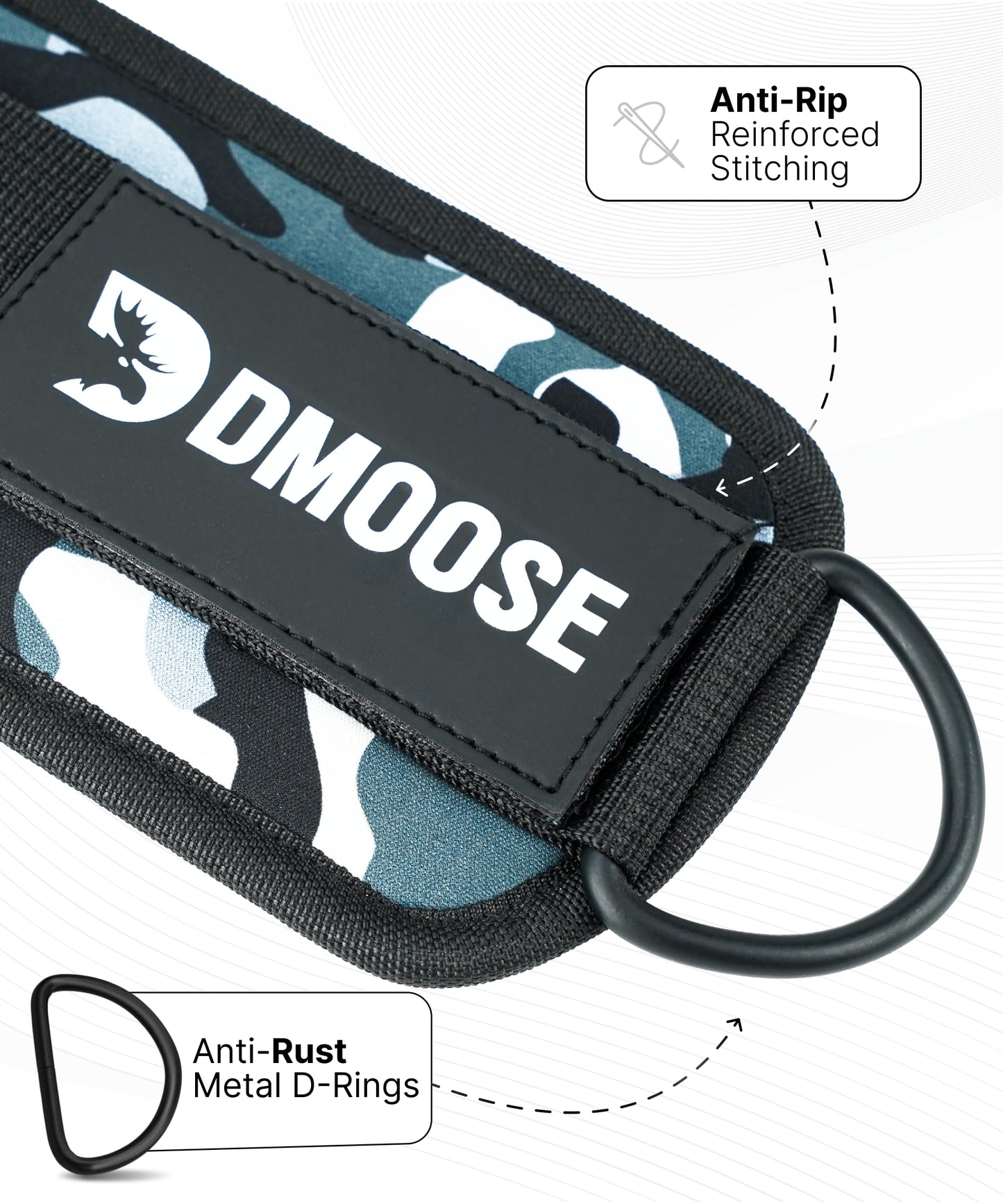 DMoose Fitness Ankle Straps for Cable Machines - One Size Fit with Premium Padding, Glute Kickback Ankle Strap for Women & Men, Cable Attachments for Gym, Booty Workouts, Leg Extension & Hip Abductors