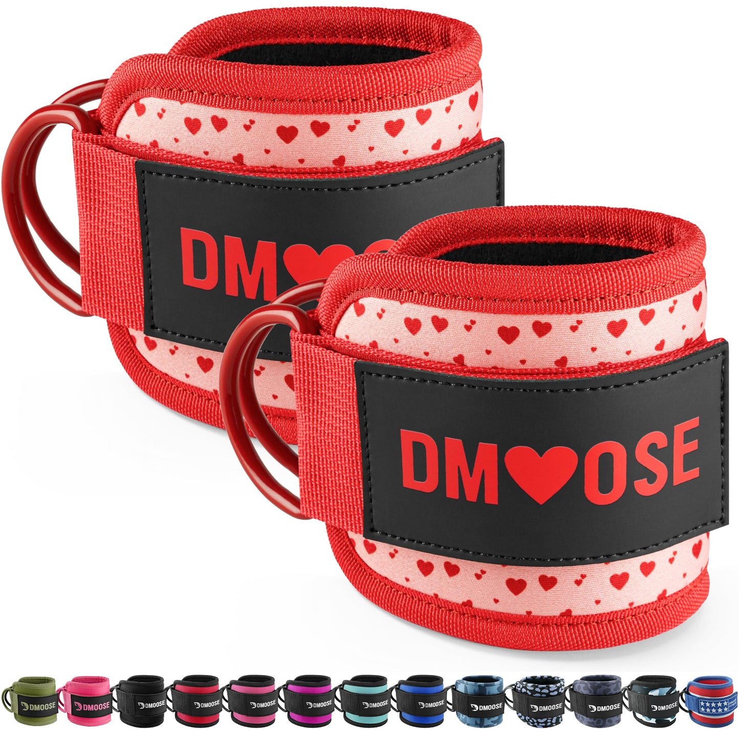 DMoose Fitness Ankle Straps for Cable Machines - One Size Fit with Premium Padding, Glute Kickback Ankle Strap for Women & Men, Cable Attachments for Gym, Booty Workouts, Leg Extension & Hip Abductors
