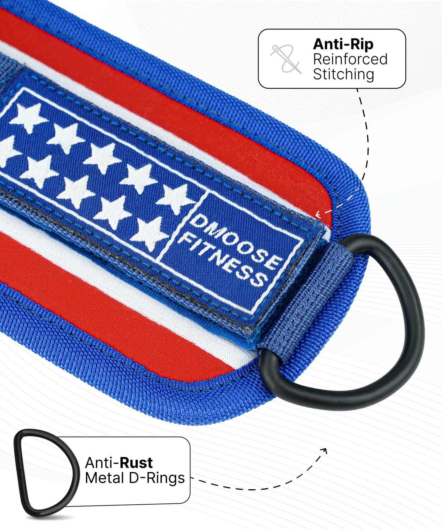 DMoose Fitness Ankle Straps for Cable Machines - One Size Fit with Premium Padding, Glute Kickback Ankle Strap for Women & Men, Cable Attachments for Gym, Booty Workouts, Leg Extension & Hip Abductors