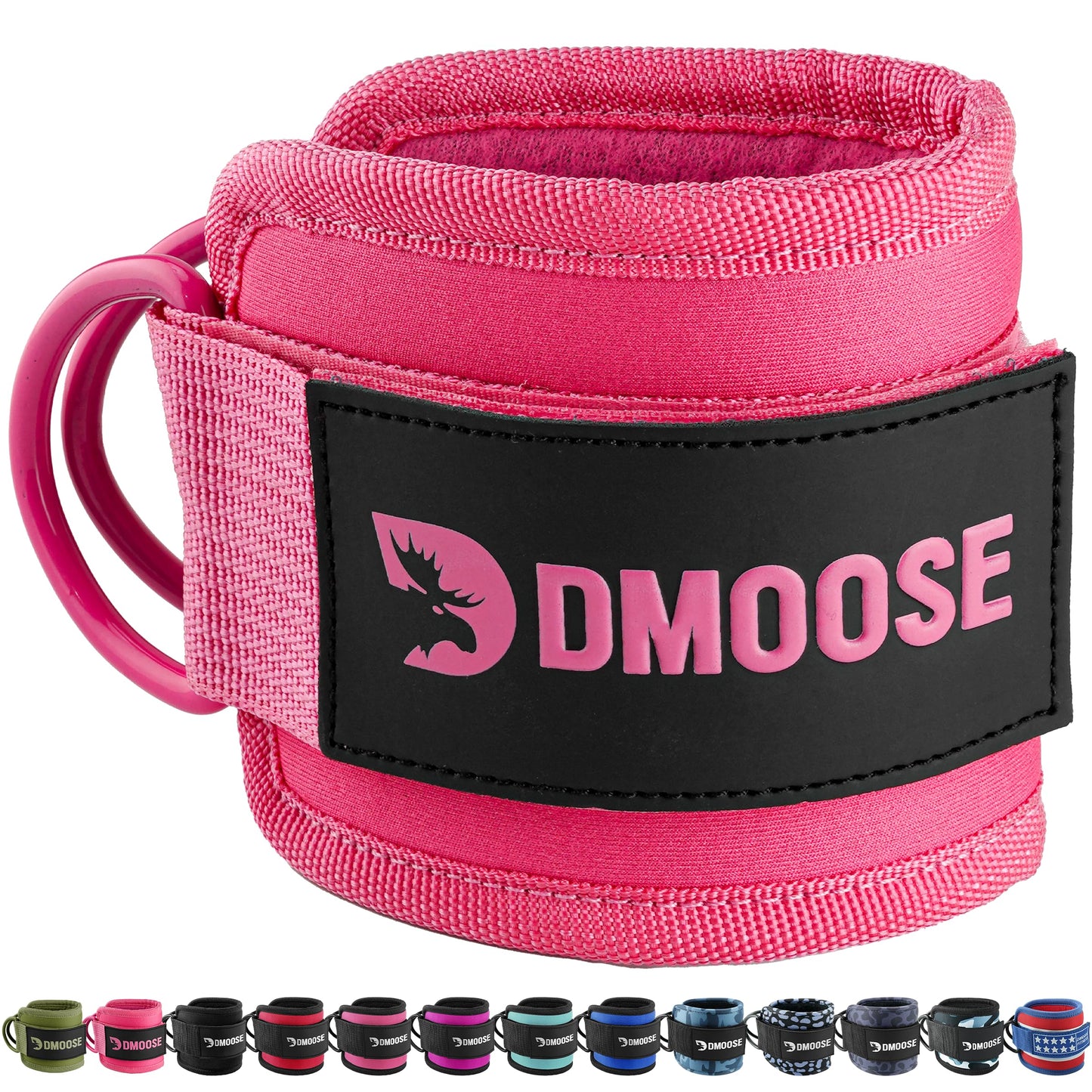 DMoose Fitness Ankle Straps for Cable Machines - One Size Fit with Premium Padding, Glute Kickback Ankle Strap for Women & Men, Cable Attachments for Gym, Booty Workouts, Leg Extension & Hip Abductors