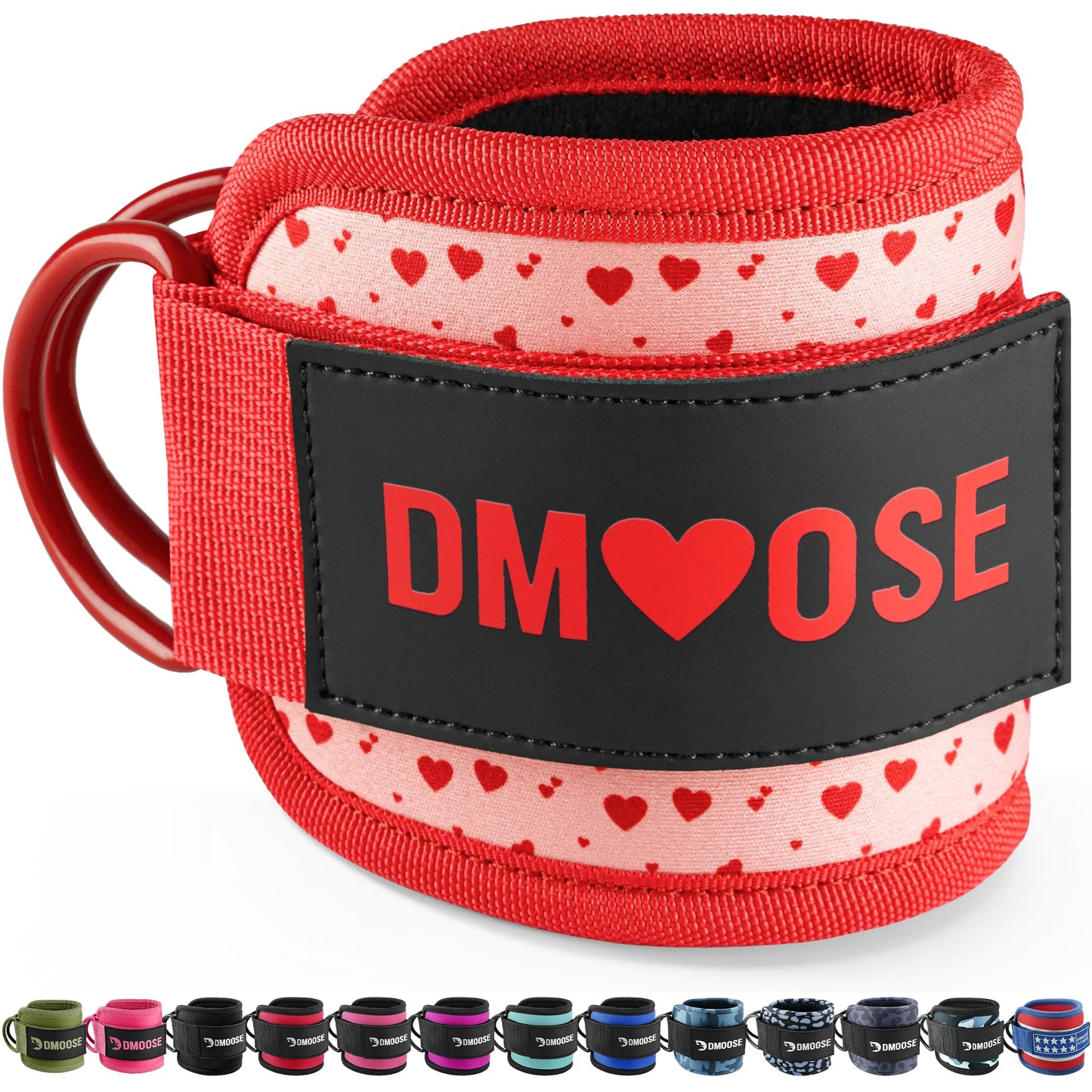 DMoose Fitness Ankle Straps for Cable Machines - One Size Fit with Premium Padding, Glute Kickback Ankle Strap for Women & Men, Cable Attachments for Gym, Booty Workouts, Leg Extension & Hip Abductors