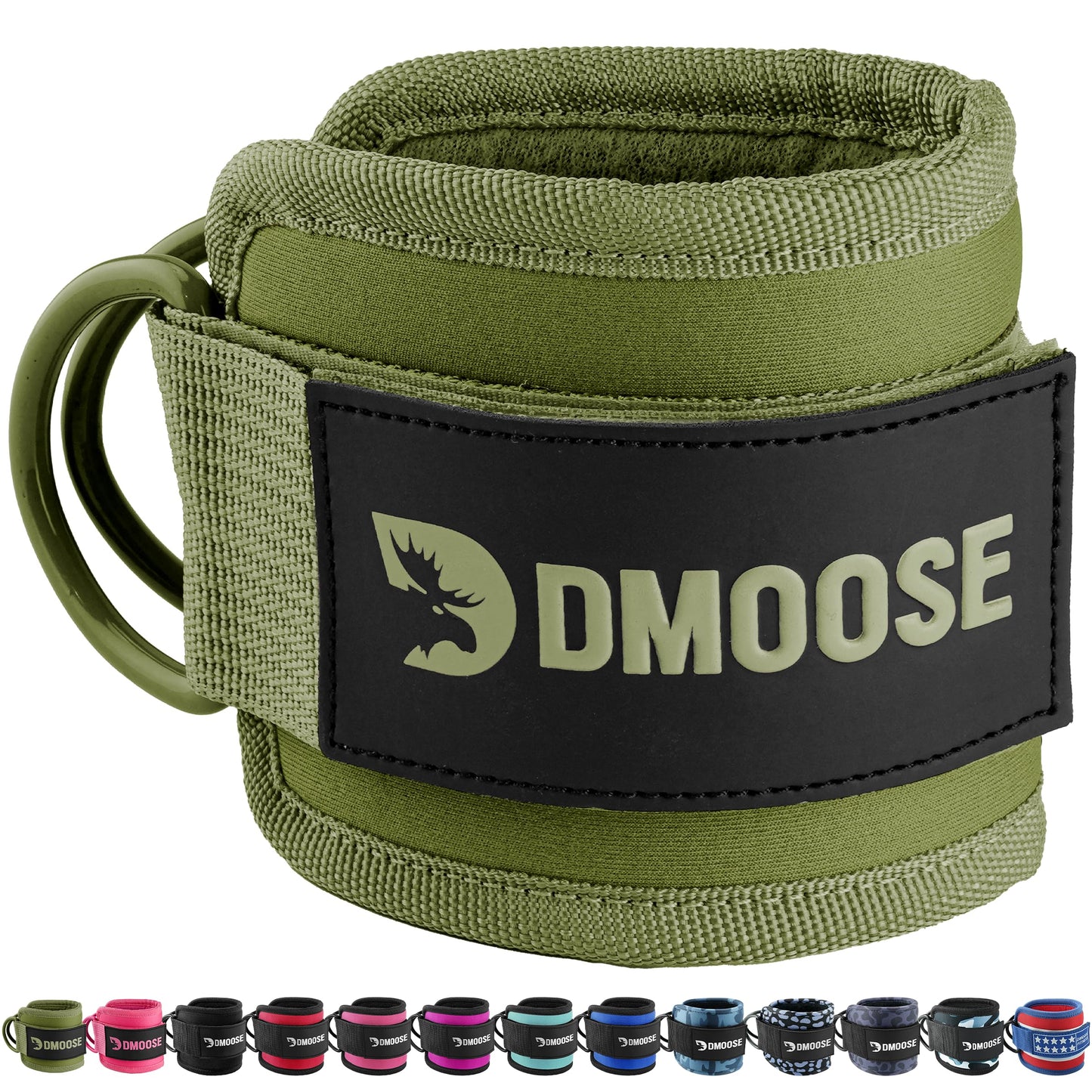 DMoose Fitness Ankle Straps for Cable Machines - One Size Fit with Premium Padding, Glute Kickback Ankle Strap for Women & Men, Cable Attachments for Gym, Booty Workouts, Leg Extension & Hip Abductors