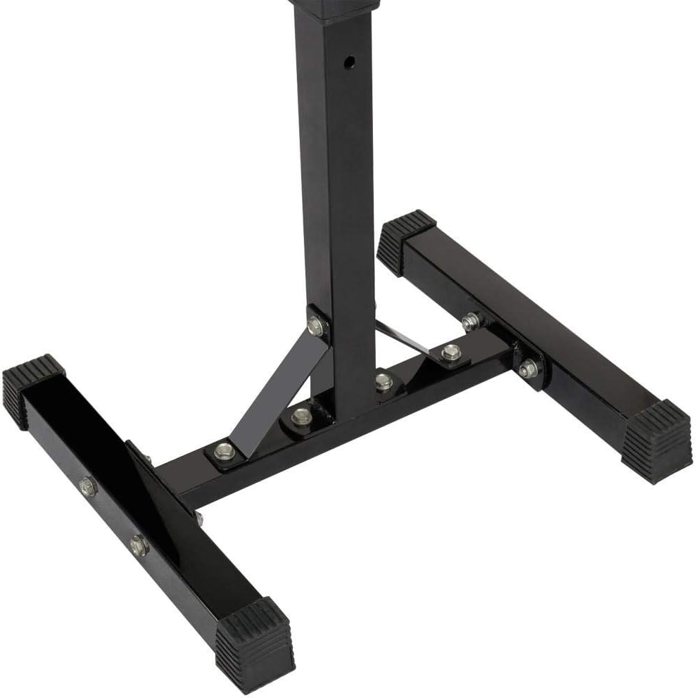 Yaheetech Pair of Adjustable Squat Rack Standard 44-70 Inch Barbell Rack Solid Steel Squat Stands Bench Press Rack Home Gym Portable Dumbbell Racks Stands