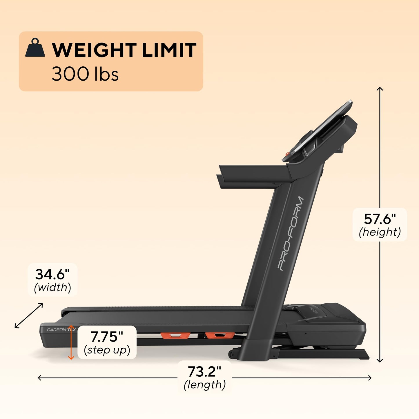 Proform Carbon Treadmills: Treadmills for Walking and Running with Built-in Fan and SpaceSaver Design