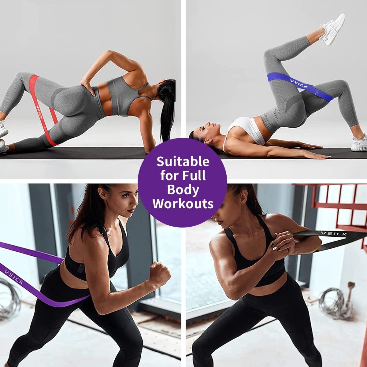 VEICK Resistance Bands for Working Out, Exercise Bands, Workout Bands, Pull Up Assistance Bands, Long Heavy Stretch Bands Set for Men and Women, Power Weight Gym at Home Fitness Equipment