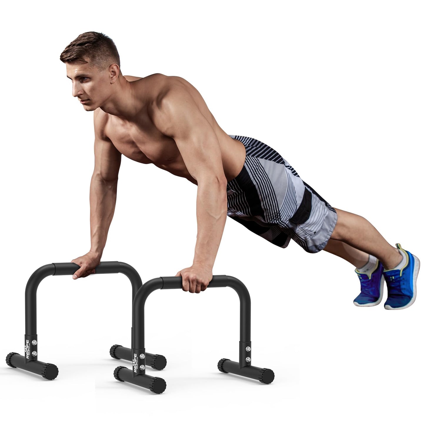 RELIFE REBUILD YOUR LIFE Dip Station Functional Heavy Duty Dip Stands Fitness Workout Dip bar Station Stabilizer Parallette Push Up Stand
