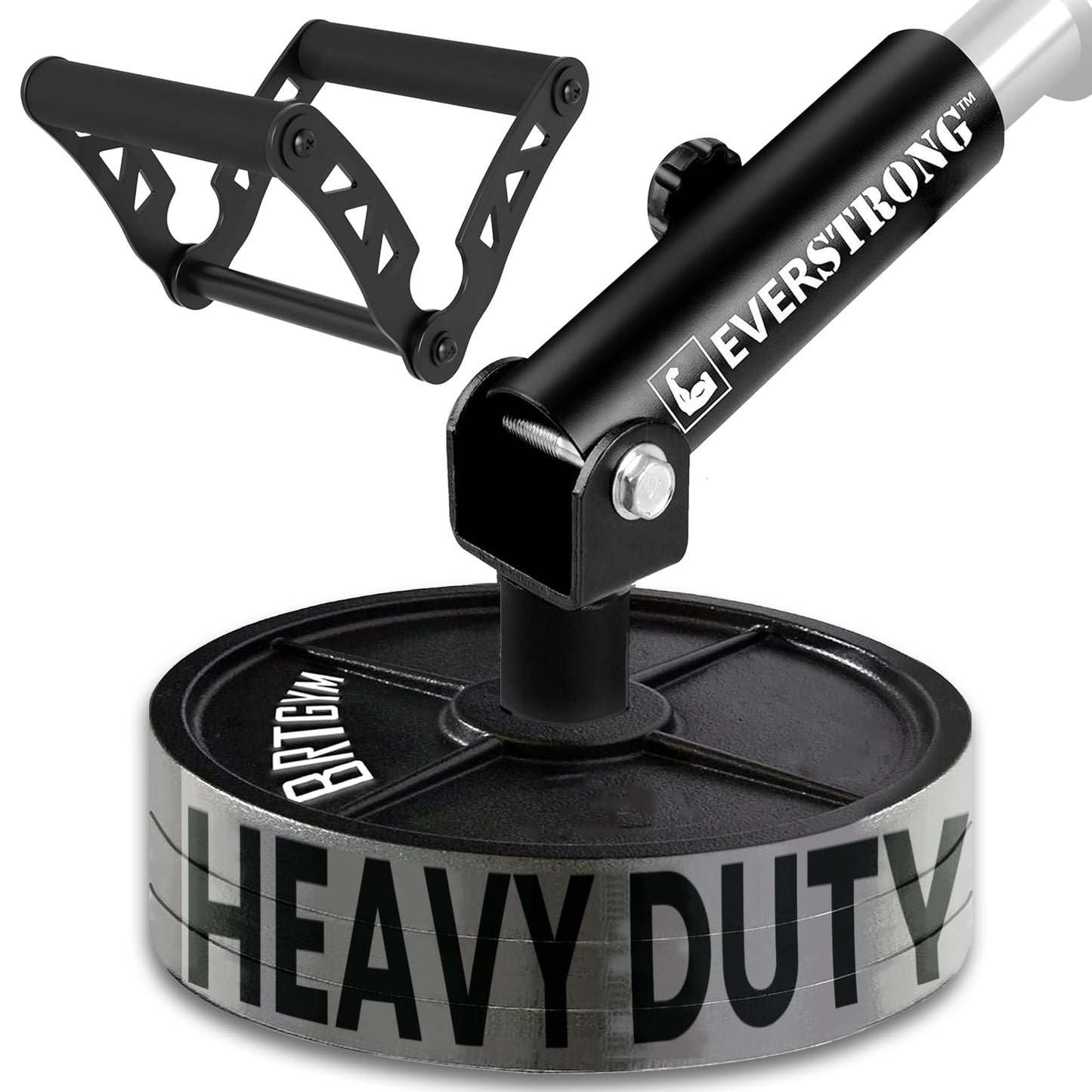 EVERSTRONG T Bar Row Attachment with V Bar Attachment Landmine Handle - 360 Swivel Landmine Attachment for Barbell for Full-Body Workout in Home Gym - Small Spaces - Deadlifts Squats Landmine Stand