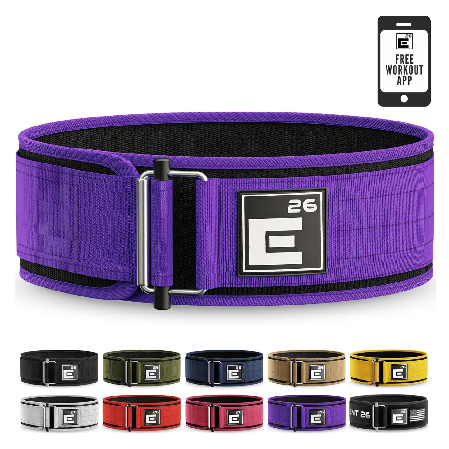 Self-Locking Weight Lifting Belt - Premium Weightlifting Belt for Serious Functional Fitness, Weight Lifting, and Olympic Lifting Athletes - Lifting Support for Men and Women - Deadlift Training Belt