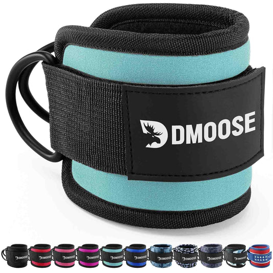DMoose Fitness Ankle Straps for Cable Machines - One Size Fit with Premium Padding, Glute Kickback Ankle Strap for Women & Men, Cable Attachments for Gym, Booty Workouts, Leg Extension & Hip Abductors