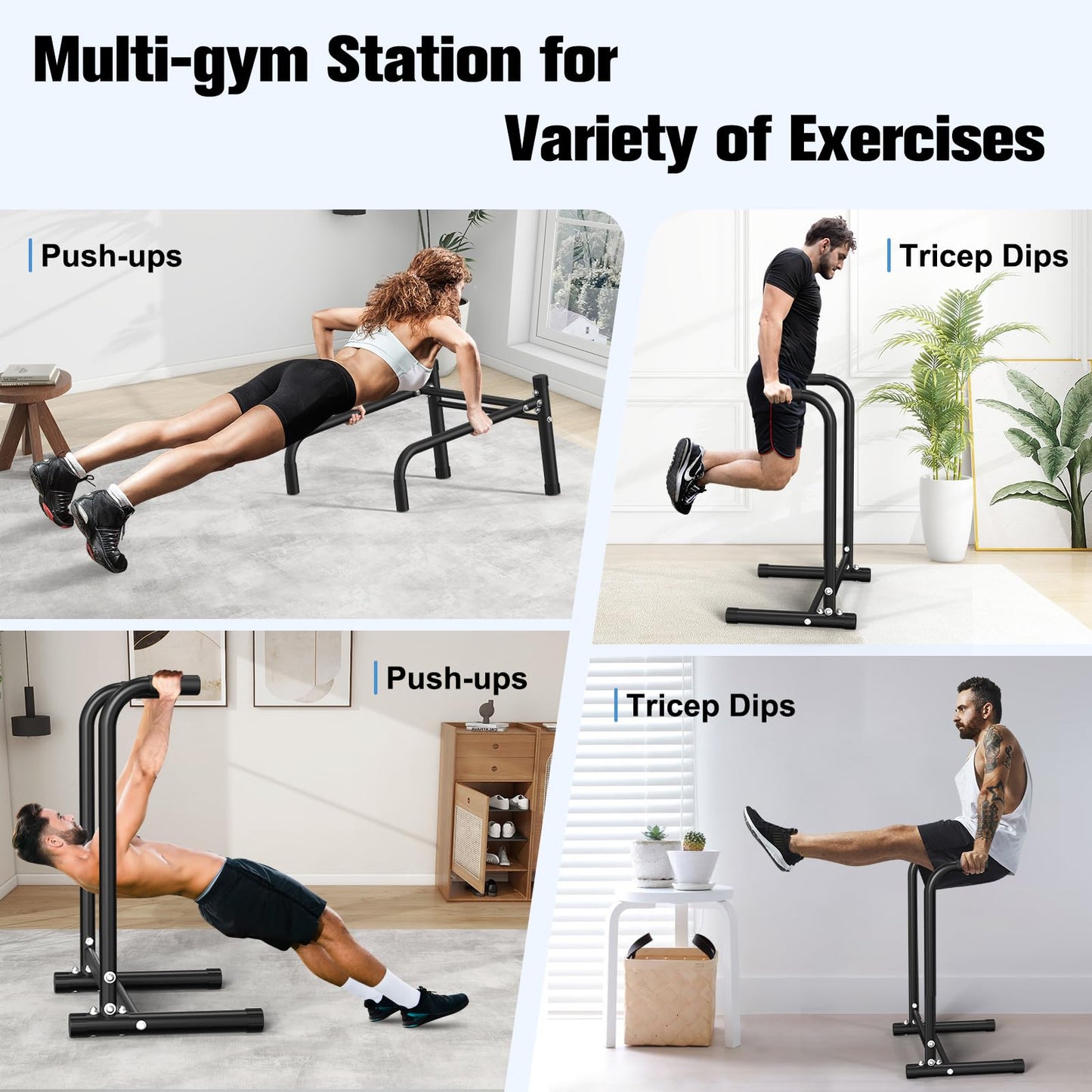 RELIFE REBUILD YOUR LIFE Dip Station Functional Heavy Duty Dip Stands Fitness Workout Dip bar Station Stabilizer Parallette Push Up Stand