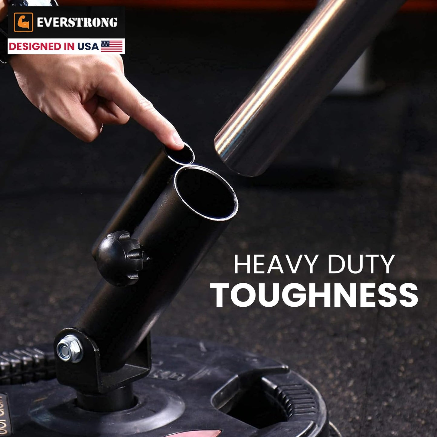 EVERSTRONG T Bar Row Attachment with V Bar Attachment Landmine Handle - 360 Swivel Landmine Attachment for Barbell for Full-Body Workout in Home Gym - Small Spaces - Deadlifts Squats Landmine Stand