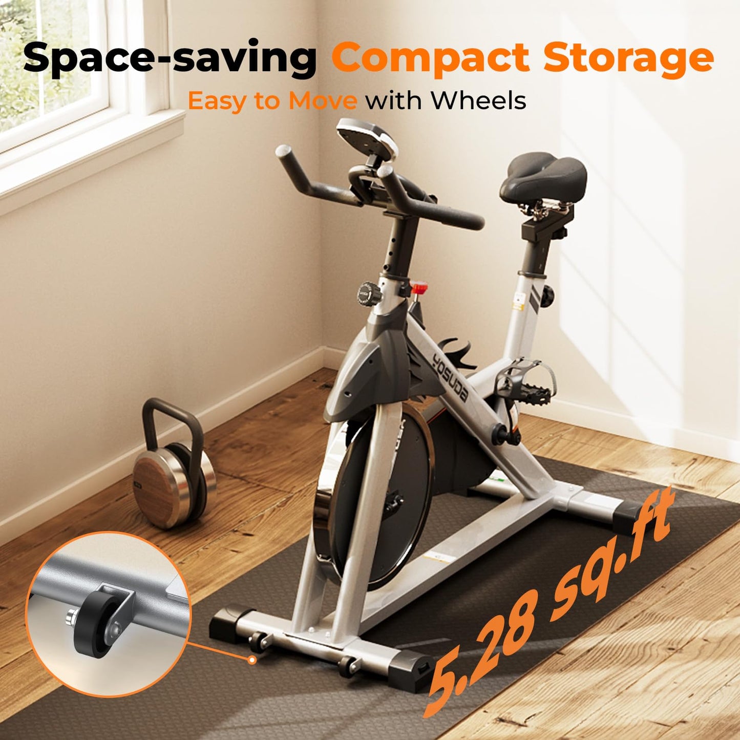 YOSUDA Indoor Cycling Bike Brake Pad/Magnetic Stationary Bike - Cycle Bike with Tablet Mount & Comfortable Seat Cushion