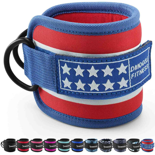 DMoose Fitness Ankle Straps for Cable Machines - One Size Fit with Premium Padding, Glute Kickback Ankle Strap for Women & Men, Cable Attachments for Gym, Booty Workouts, Leg Extension & Hip Abductors