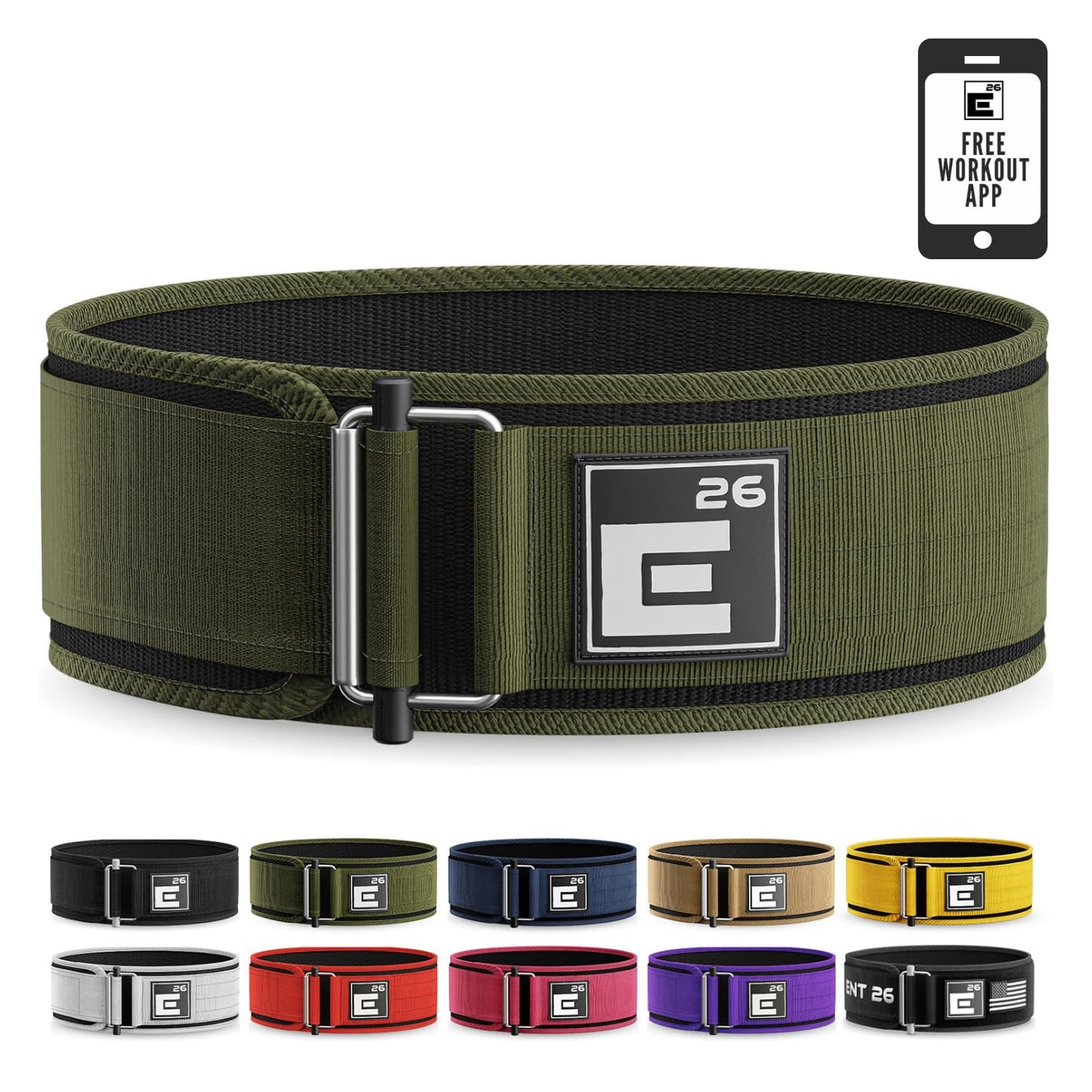 Self-Locking Weight Lifting Belt - Premium Weightlifting Belt for Serious Functional Fitness, Weight Lifting, and Olympic Lifting Athletes - Lifting Support for Men and Women - Deadlift Training Belt