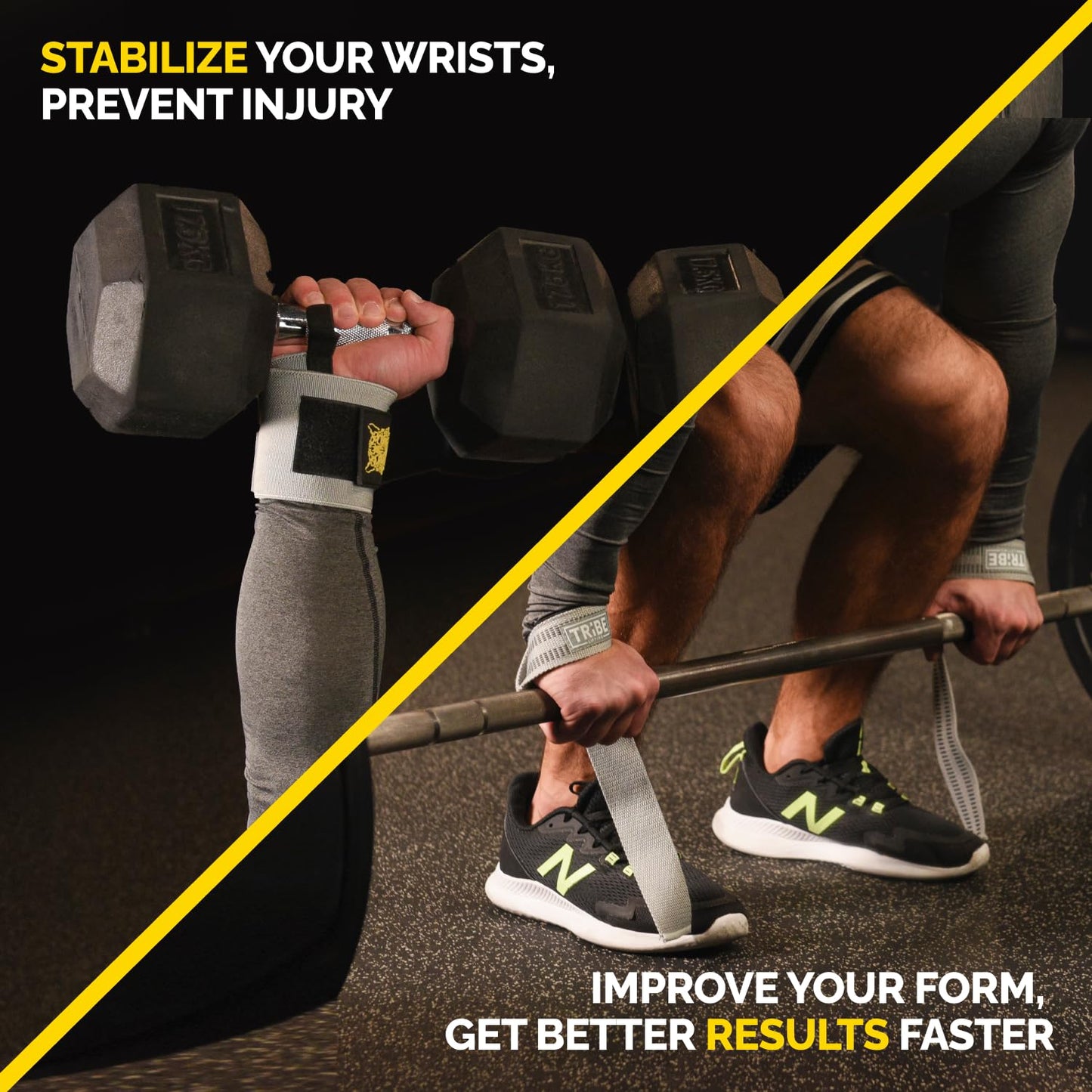 Heavy Duty Wrist Wraps and Lifting Straps - 21" Wrist Wraps for Weightlifting Men and 24" Wrist Straps for Weightlifting with Silicone Grip and Padding - Weight Lifting Wrist Wraps and Deadlift Straps