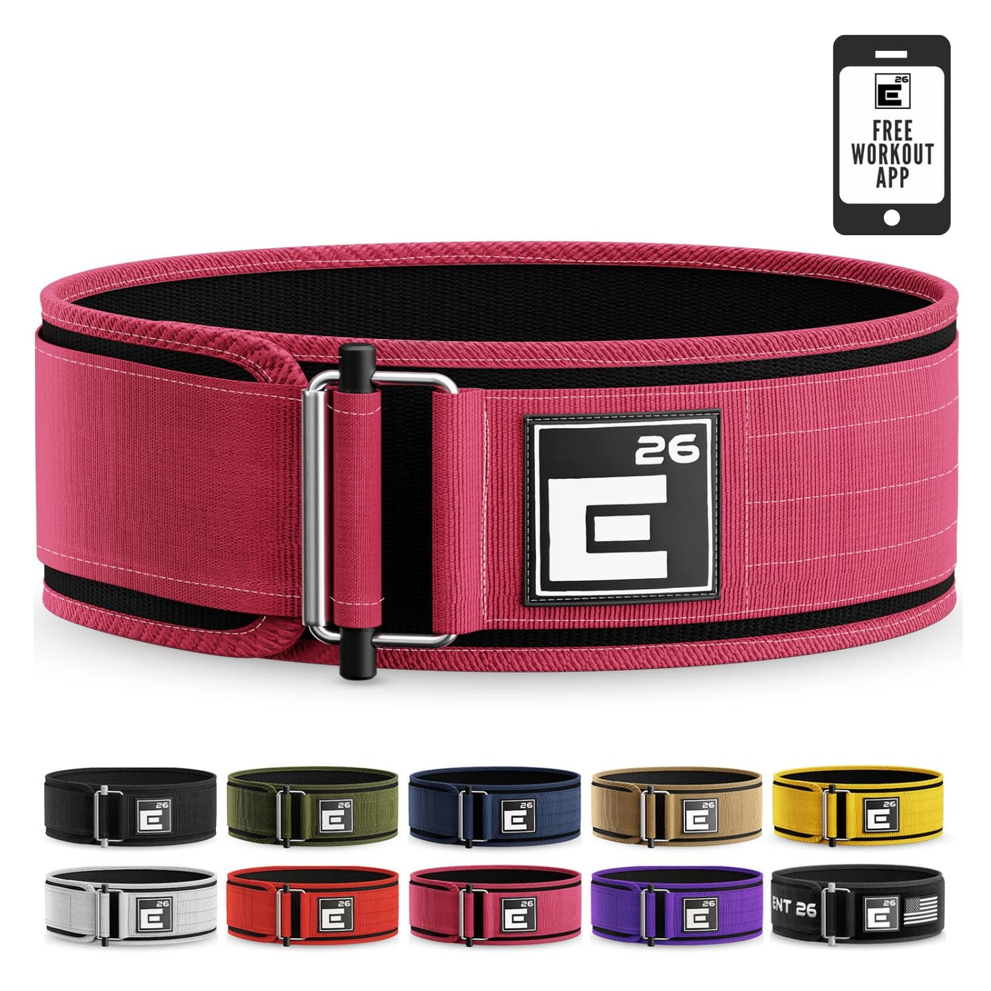 Self-Locking Weight Lifting Belt - Premium Weightlifting Belt for Serious Functional Fitness, Weight Lifting, and Olympic Lifting Athletes - Lifting Support for Men and Women - Deadlift Training Belt