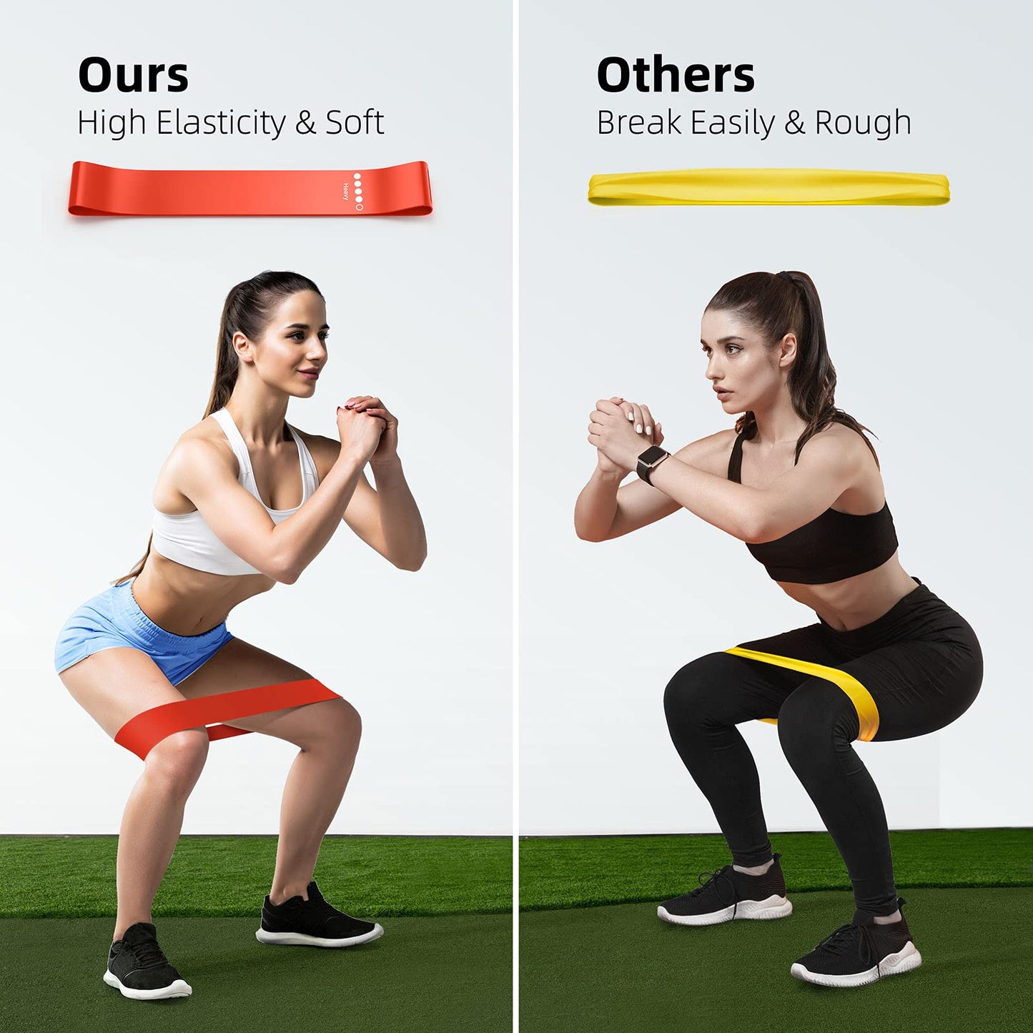 Resistance Bands for Working Out, Elastic Exercice Loop Bands for Physical Therapy, Yoga Starter Set of Stretch Bands for Booty Legs, Pilates Flexbands