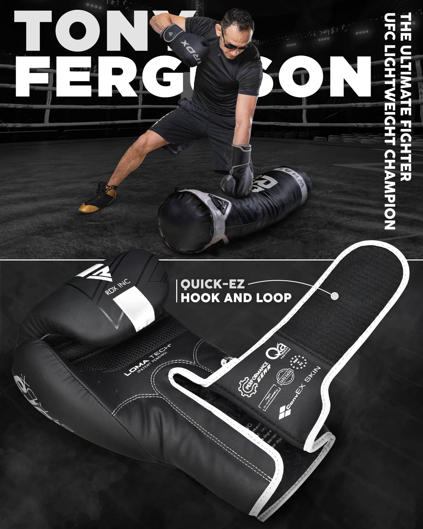 RDX Boxing Gloves, Pro Training Sparring, Maya Hide Leather, Muay Thai MMA Kickboxing, Men Women Adult, Heavy Punching Bag Focus Mitts Pads Workout, Ventilated Palm, Multi Layered, 8 10 12 14 16 18 Oz