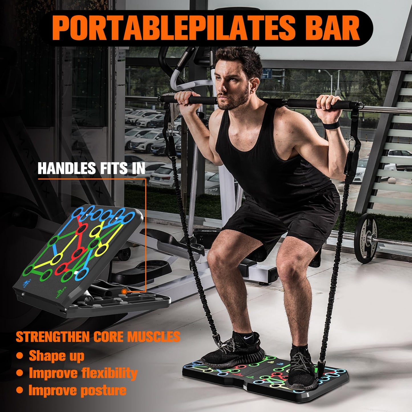 AERLANG Push Up Board, Portable Multi-Function Foldable 10 in 1 Push Up Bar, Push up Handles for Floor,Professional Push Up Strength Training Equipment