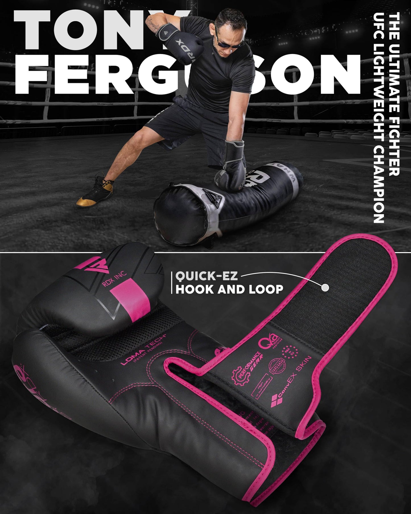 RDX Boxing Gloves, Pro Training Sparring, Maya Hide Leather, Muay Thai MMA Kickboxing, Men Women Adult, Heavy Punching Bag Focus Mitts Pads Workout, Ventilated Palm, Multi Layered, 8 10 12 14 16 18 Oz