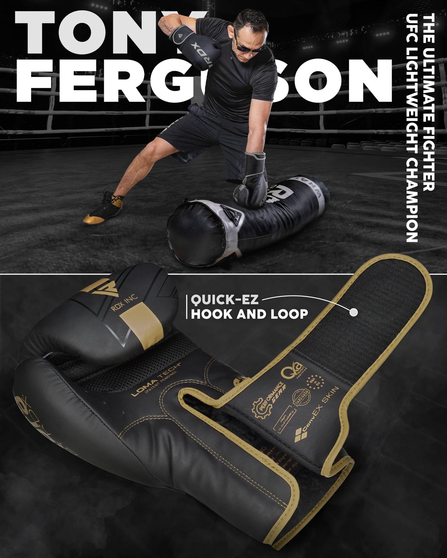 RDX Boxing Gloves, Pro Training Sparring, Maya Hide Leather, Muay Thai MMA Kickboxing, Men Women Adult, Heavy Punching Bag Focus Mitts Pads Workout, Ventilated Palm, Multi Layered, 8 10 12 14 16 18 Oz