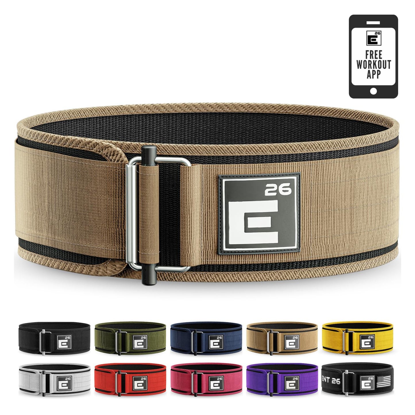 Self-Locking Weight Lifting Belt - Premium Weightlifting Belt for Serious Functional Fitness, Weight Lifting, and Olympic Lifting Athletes - Lifting Support for Men and Women - Deadlift Training Belt