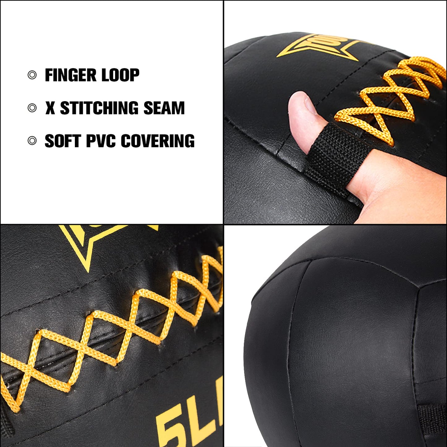 Soft Wall Ball - Medicine Ball Set for Cardio Fitness Exercise - Weighted Med Ball for Strength and Conditioning Exercises, Cross Training Lunge, and Partner Toss