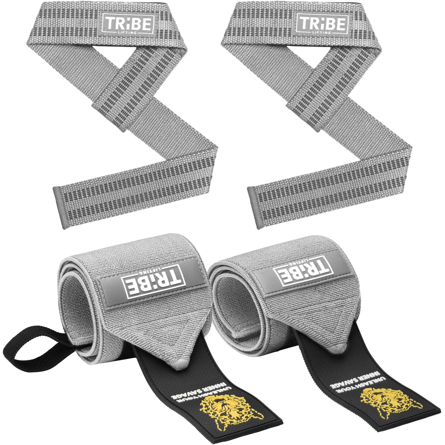 Heavy Duty Wrist Wraps and Lifting Straps - 21" Wrist Wraps for Weightlifting Men and 24" Wrist Straps for Weightlifting with Silicone Grip and Padding - Weight Lifting Wrist Wraps and Deadlift Straps